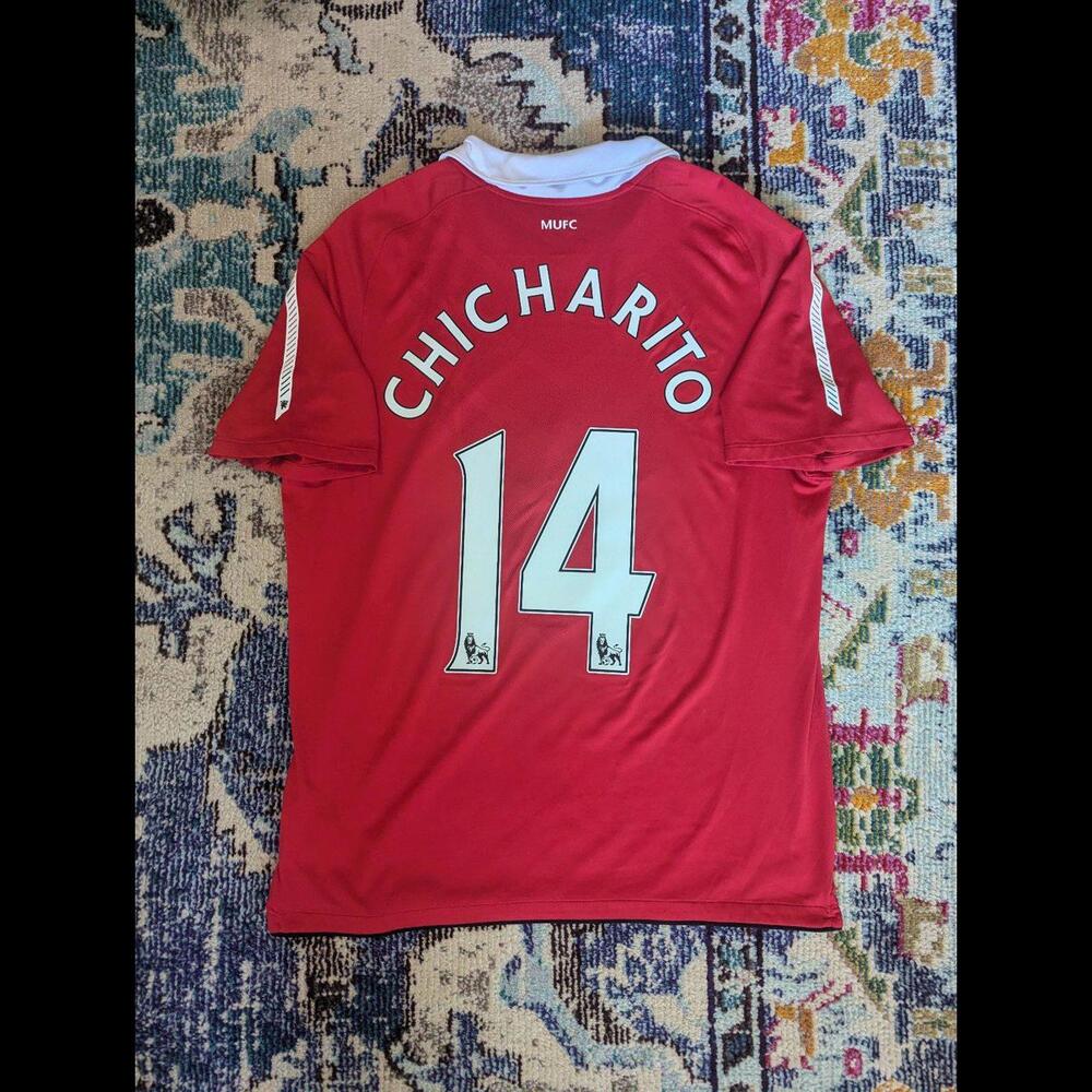 2010-11 Manchester United Home Chicharito Soccer Jersey Authentic Nike Men XL